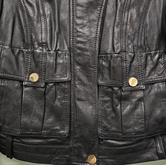 TORY BURCH RICHARD LEATHER BOMBER JACKET - Picture 8 of 9